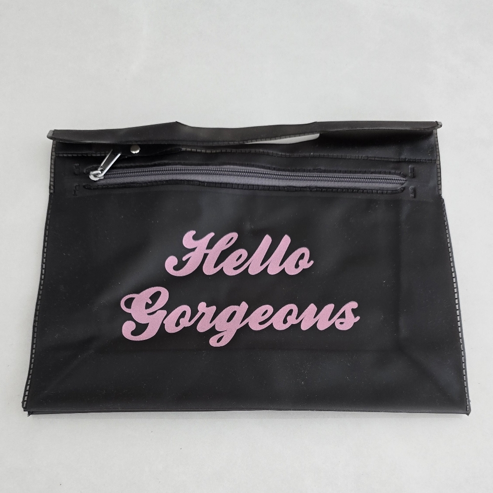 NWOT Hello Gorgeous Cosmetics Bag - Black And Pink - OS